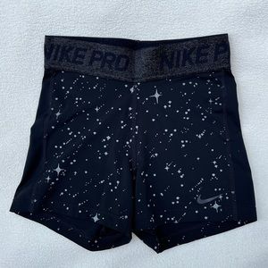 Sparkly Star Black Nike Pro Spandex Shorts